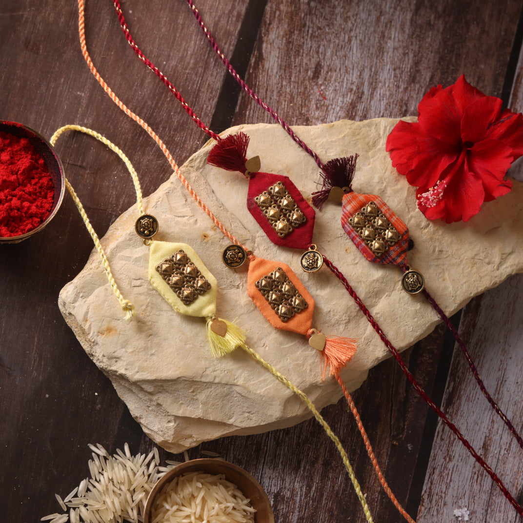 TURTLE TASSLE BLESSING RAKHI - Set of 4