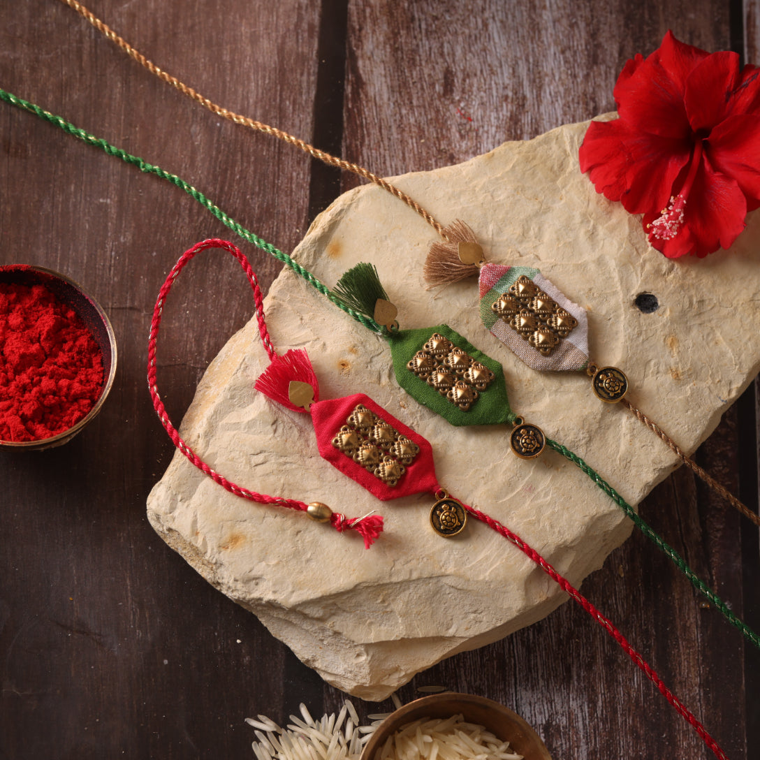 TURTLE TASSLE BLESSING RAKHI - Set of 3