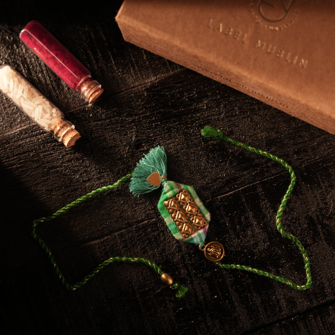 TURQOUISE - TURTLE TASSLE BLESSING RAKHI