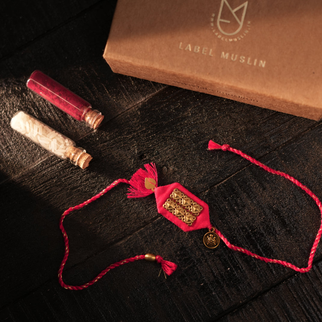 PINK - TURTLE TASSLE BLESSING RAKHI