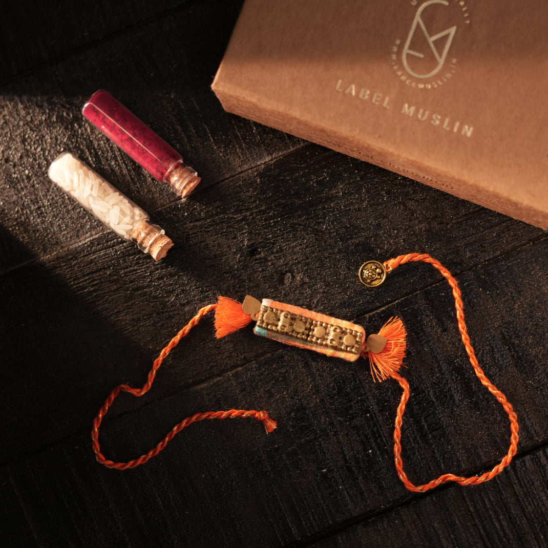 ORANGE - REGAL RECTANGULAR RAKHI